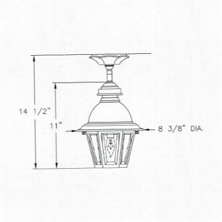 Hanover Lanternn B51221a Small South Bend Ptd Dome 25w 1 Light Outdoor Flush Mount