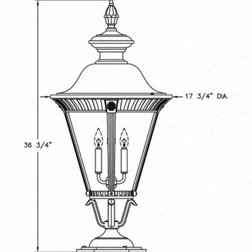 Haanover Lantern B53660 Large Stockholm 25w Per Socket 4 Light Outdoor Pier Lamp