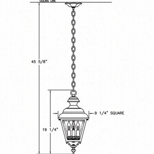 Hanover Llantern B9520 Medium Plymouth 25w Per Socket 3 Light Outdoor Hanging Alntern