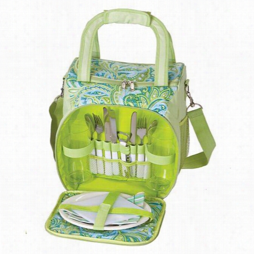 Picnic Plus Ps2-225gp Bailey Picnic Tote For 2 Person Ni Green Pai Sley