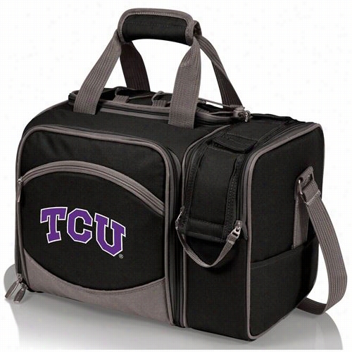 Picnic Itme 508-23-175-844-0 Malibu Texas Christian University Horned Frogs Digital Prin T Tote In Black