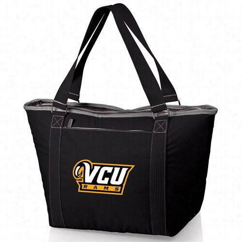 Picnic Time 619-00-175-952-0 Topanga Vi Rginia Cmomonwealth University Rams Embroidered Cooler Tote In Black