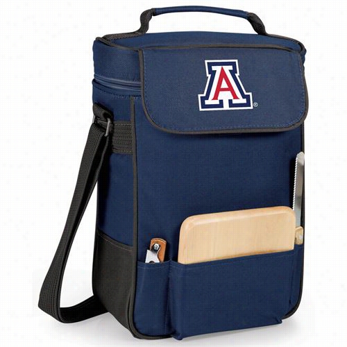 Picnic Time 623-0 4-138-014-0 University Of Arizona Wildcats Digital Mark Duet Wine And Cehese Tote In Navy