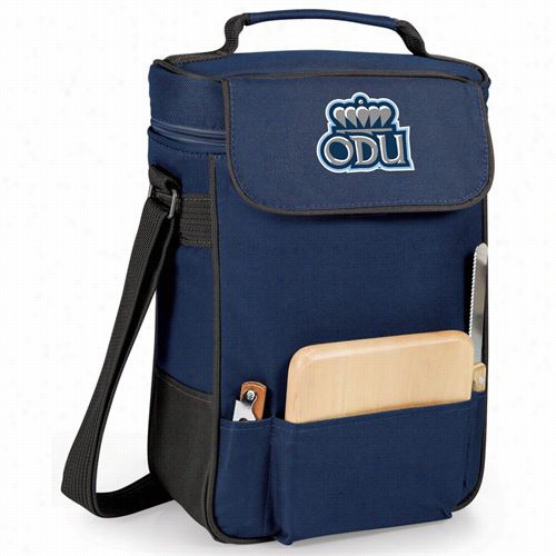 Picnic Time 623-04-138-882-0 Old Dominion University Monarchs Embroidered Duet Wine And Cheese Tote In Navy