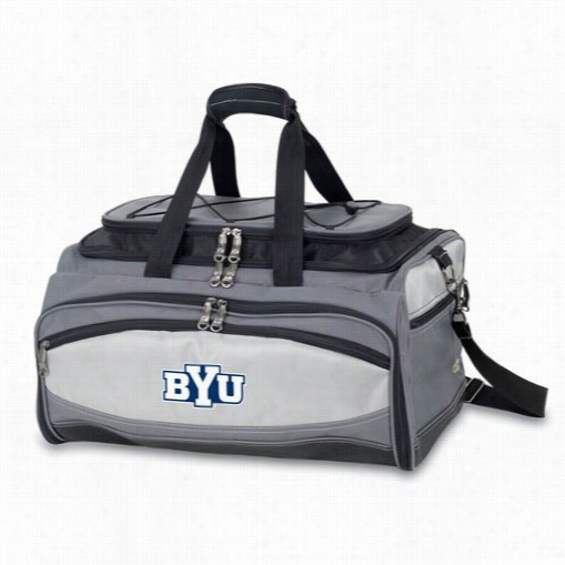 Picnic Time 750-00-175-712-0 Buccaneer Brigham Young University Cougars Embroidered Cooler Annd Barbecue Set In Black