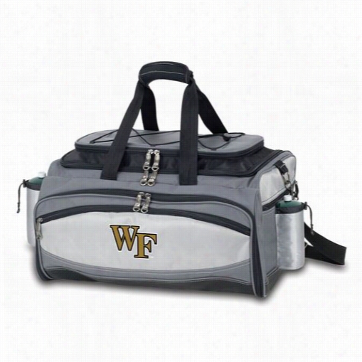 Picnic Time 770-00-175-614-0 Vulcan Wake Forest Spirit Deacons Digital Prinnt Basket In  Black