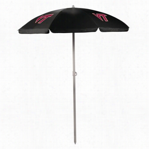 Picnic Time 822-00-179-604-0 Virginia Tech Hokies Digital Print Umbrella In Black