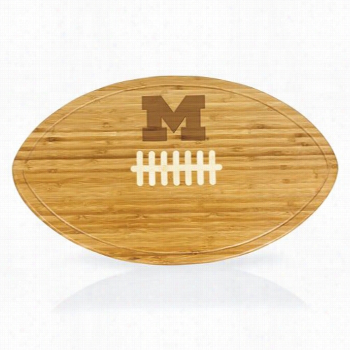 Picnic Time 908-00-505-343-0 University Of Michigan Wolverines Kickoff Engraved Cutting Board In Natural Wood