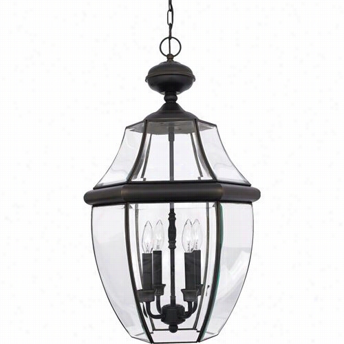 Quoize Lny1180z Newbury 4  Light Outdoor Pendant In Medici Bronze