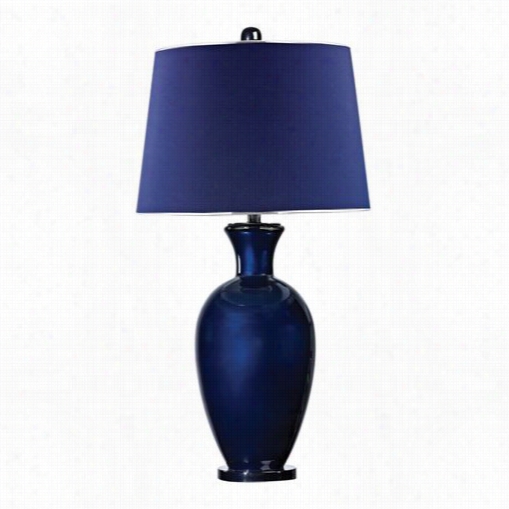 Dimond Lighting D2515 Helensburugh 1 Light Table Lamp In Navg Blue With Lbcak Nkckel