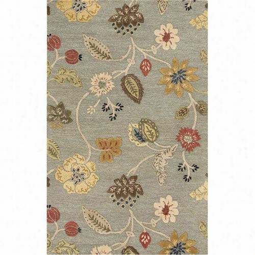 Jaipur Rug1 Blue Hand-tufted Floral Pattern Wool Blue/rd Area Rug