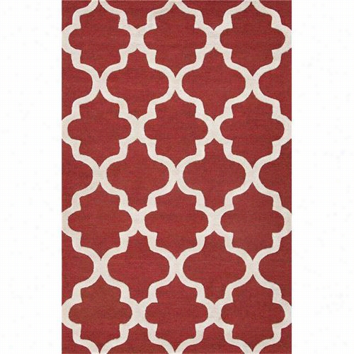 Jaipur Rug1 City Hand-tufte D Geometric Pattern Wool Red/ivory Area Rug