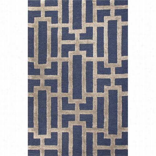 Jaipur Rug1 City Hand-tufted Geometric Patterrn Wool/art Silk Blue/tan Area Rug