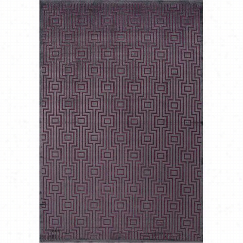 Jaipur Rug1 Fablws Machine Made Geometric Pattern Art Silk/cheniille Gray/purple Area Rug