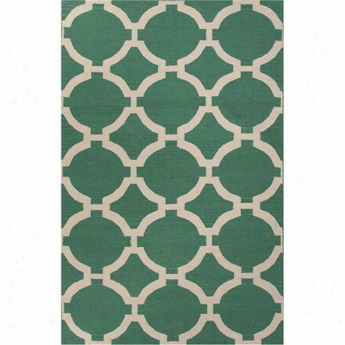 Jaipur Rug1 Maroc Flat-weave Geometric Patern Wool Green/ivory Antique White Raea Rug