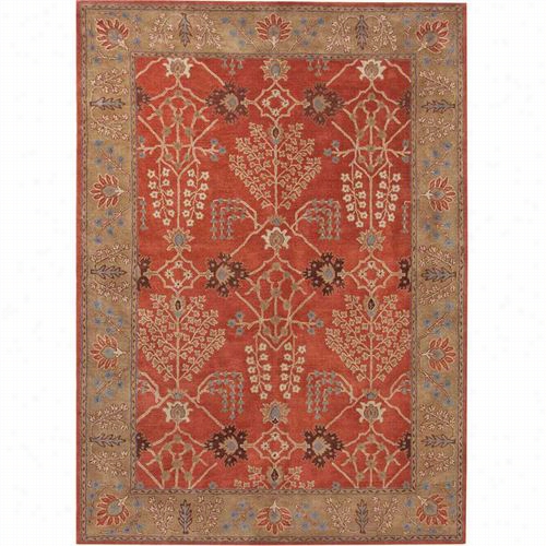 Jaipur Rug1 Poeme Hand-tufted Arts And Craft Patttern Wool Orange/brown Ar Ea Rug