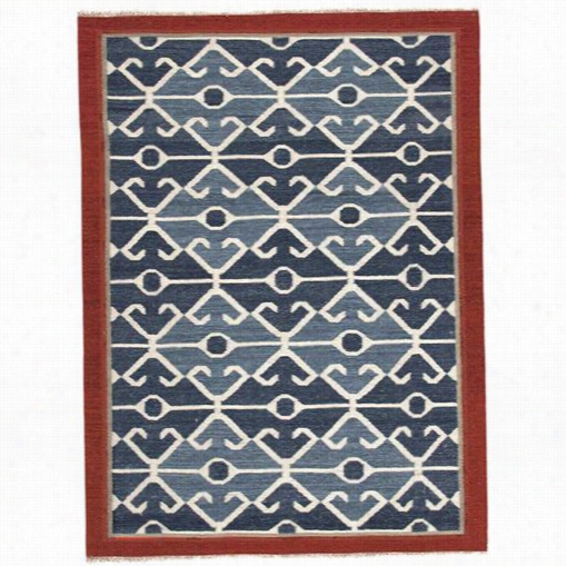 Jaipur Rug10018 Anatolia Flat-waeve Tribal Pattern Wool Blue/red Aea Rug