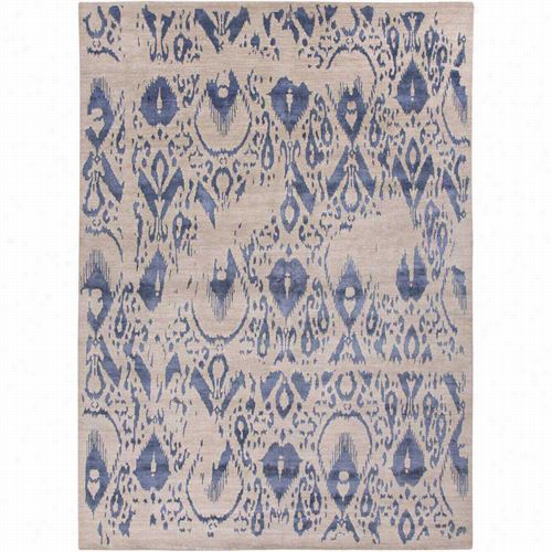 Ja Ipur Rug10104 Connextion By Jennyjones--global Hand-knotted Tribal Patern Wool/bamboo Silk Ivory/blue Area Rug