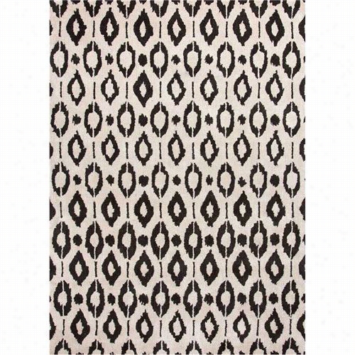 Jaipur Rug100172 Fo Undations Chayse D Hand-tufted Geometric Pattern Wool/art Silk Ivory/blac Karea Rug