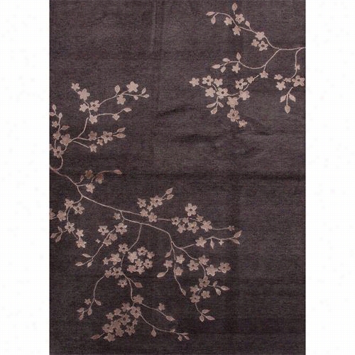 Jaipu R Rug10219 J2 Hand-knotted Floral Pattern Wool/art Silk Gray/imbrown Arae Rug