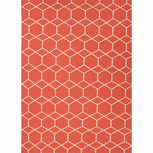 Jaipur Rug1027 Maro Flat-weave Geometric Pattern Wool Red/ivorypoppy Area Rug