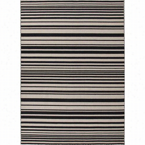 J Aipur Rug1036 Pura Vida Flat-weave Stripe Patter Wool Ivory/black Area  Rug