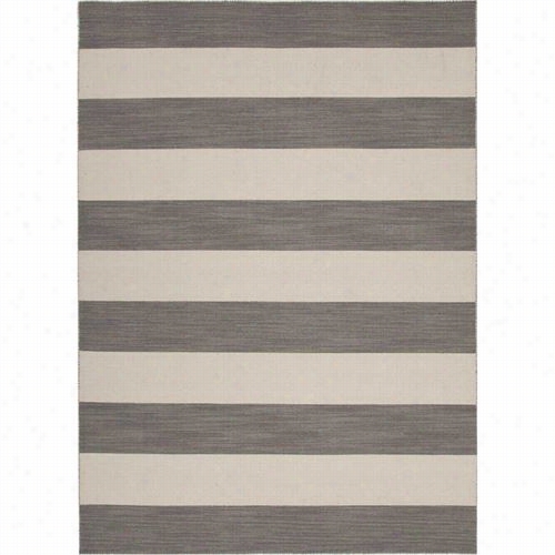 Jaipur Rrug1038 Pura Vida Flat-weave Stripe Pattern Wool  Gray/ivory/stone Grayy Area Rug