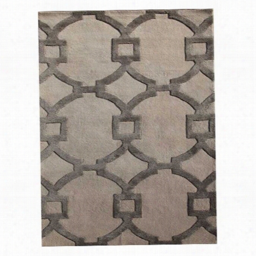 Jaipur Rug11  City Hand-tufted Geoetricpattern Woo L/art Silk Ivory/gray Area  Rug