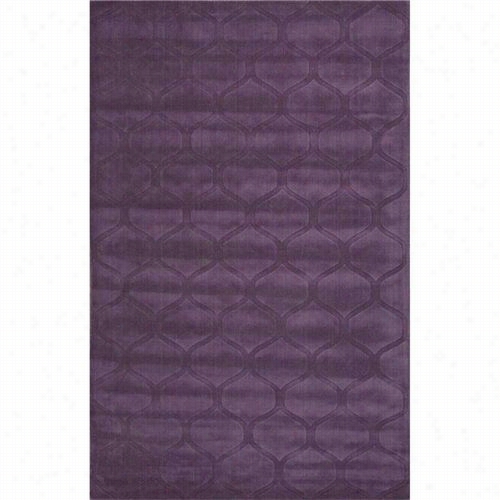 Jiapur Rug11 Metro Handmade Looped And Slight  Wool Purple/solid Tulip Purple Area Rug