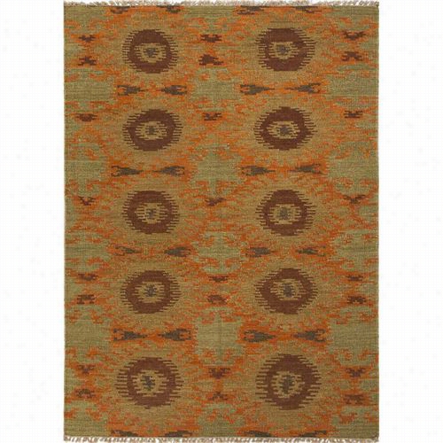 Jaipur Rug1123 Anatolia Lfat-weave Durable Wool Orange/green Area Rug