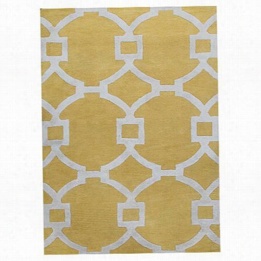 Jaipur Rug113 City Hand-tufted Geometric Pattern Wool/art Silk Yellow/ivory Area Rug
