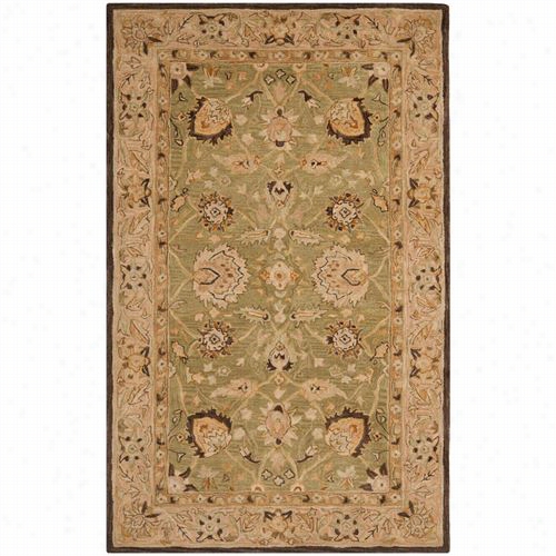 Safavieha N512c Anatolia Wool Hand Tufted Sage/beige Rug