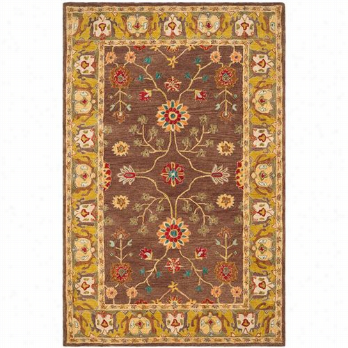 Safavieh An5622a Anatolia Wool Hand Tuffted Brown/gold Rug