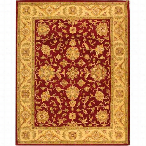 Safavieh At312c Antiquity Wool Handd Tufted Red/gold Area Rug