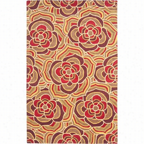 Safaviehh Blm317a Blossom Wool Hand Hoooked Multi Rug