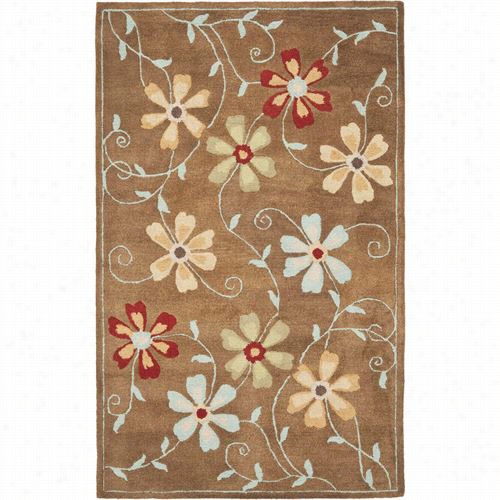 Safavieh Blm784b Blossom Wool Hand Hooked Camel/multi Rug