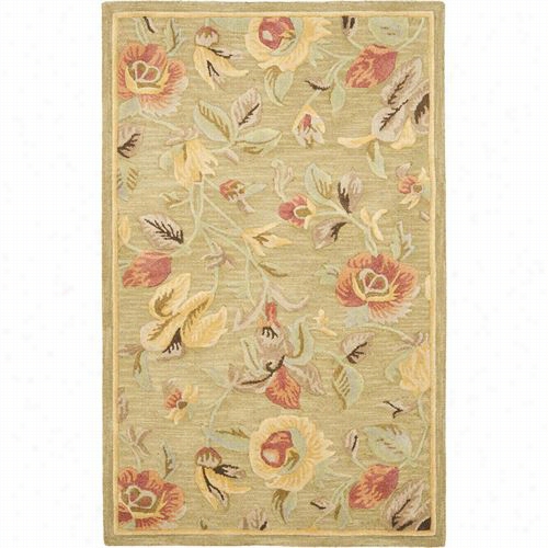 Safavieh Blm785a Blossomwool Agency Hooked Green/multi Rug