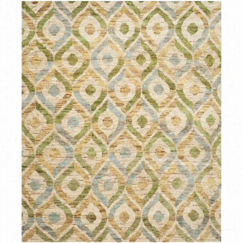 Safavieh Boh633a Bouemian Juet Pile Hand Knotted Bleach/blue Rug