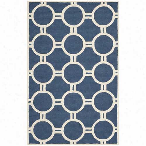 Safavieh Cam145g Cambridge Wool Hand Tufted Navy Blue/ivory Ruug