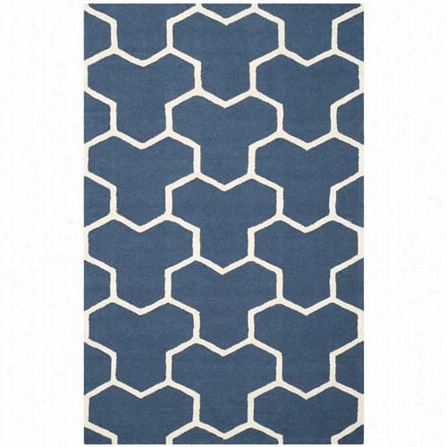 Safavieh Cam146g Cambridge Wool Hand Tufted Navy Blue/ivory Rug