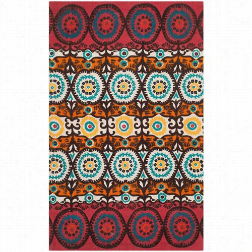 Saravieh Cdr127d Cedarb Rook Cotton Pil Ehand Loomed Red/bluue Rug