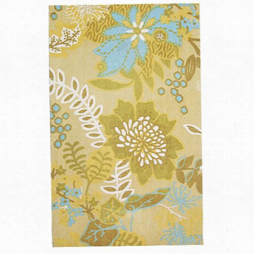 Safavieh Cdr143a Cedar Brook Cotton Pile Hand Lomed Citron/blue Rrug