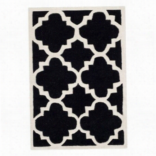 Safavieh Cht7330k Chatham Contemporary Wool Hand Tufted Black/ivory Rug