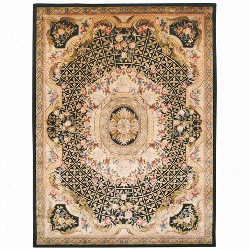 Safavieh Cl304a Classic Wool Handd Tufted Black/gold Rug