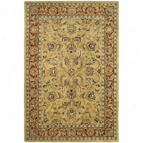 Safavieh Cl3988a Classic Woo  Lhand Tufted Goldred Rug