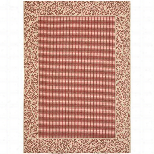 Safaviehc Y072-73707 Courtyyard Polypropylene Machine Made Red/natural Area Rug