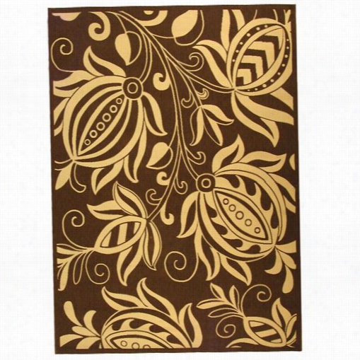 Safavieh Cy2961-3409 Courtyard Polypropylene Ma Chine Made Chocolate/natural Rug