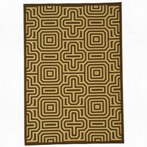 Safavieh Cy2962-3409 Courtyard Polypropylene Machine Made Chocolate/natural Rug