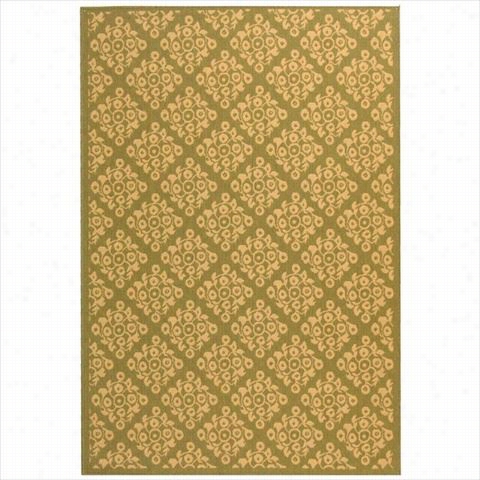 Safavieh Cy4039-1e06-5 Courtyadr Polypropylene Machine Made Olive/natural Rug