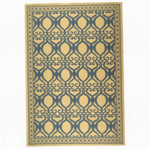 Safavieh Cy3040-3101 Courtyyard Polypropylene Machine Made Natural/blue Rug